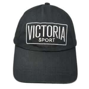 Victoria Sport Baseball Cap Black One Size Embroidered Cotton Strapback Logo Hat